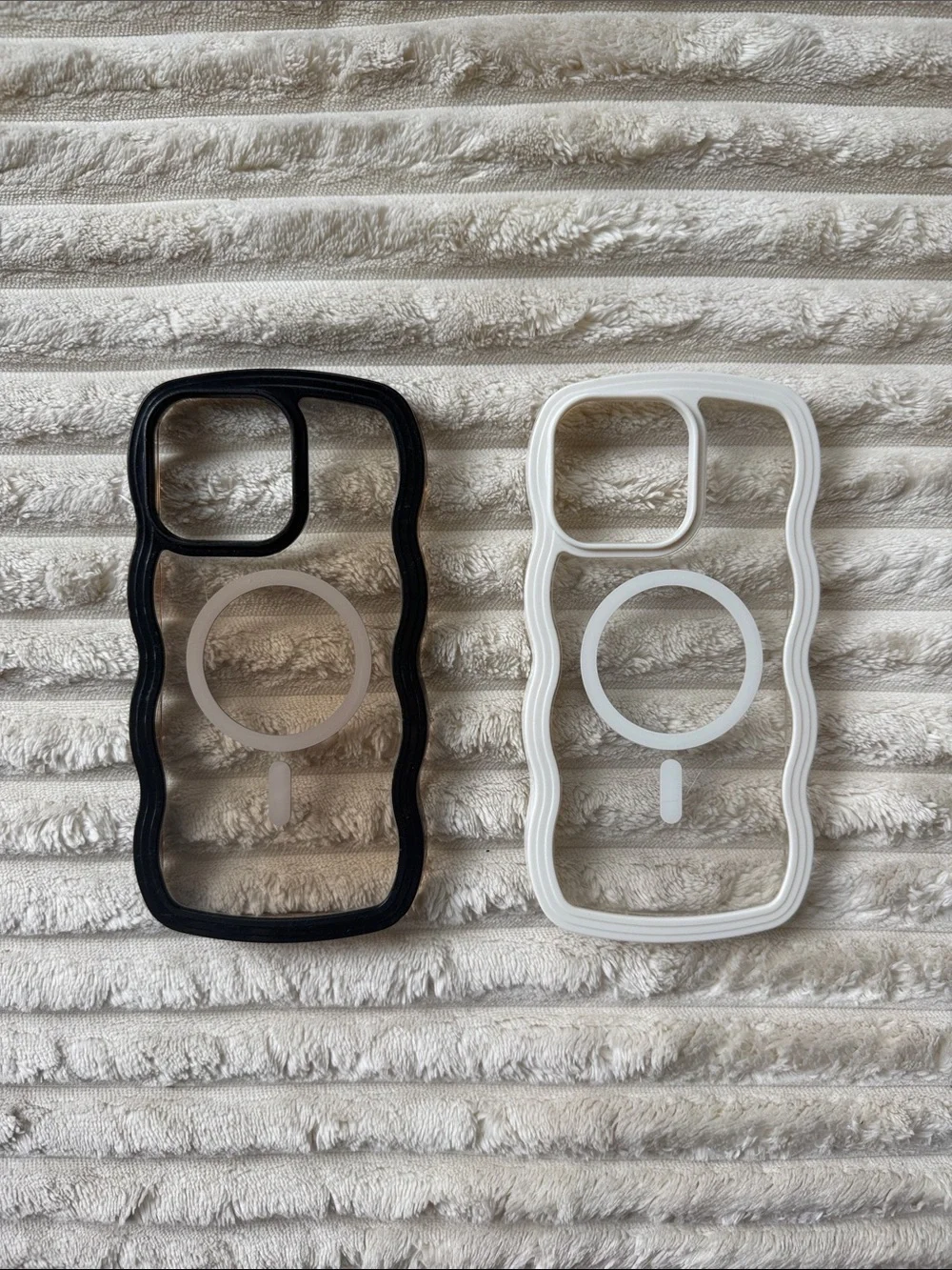 Clear Wavy iPhone Cases - Black and White